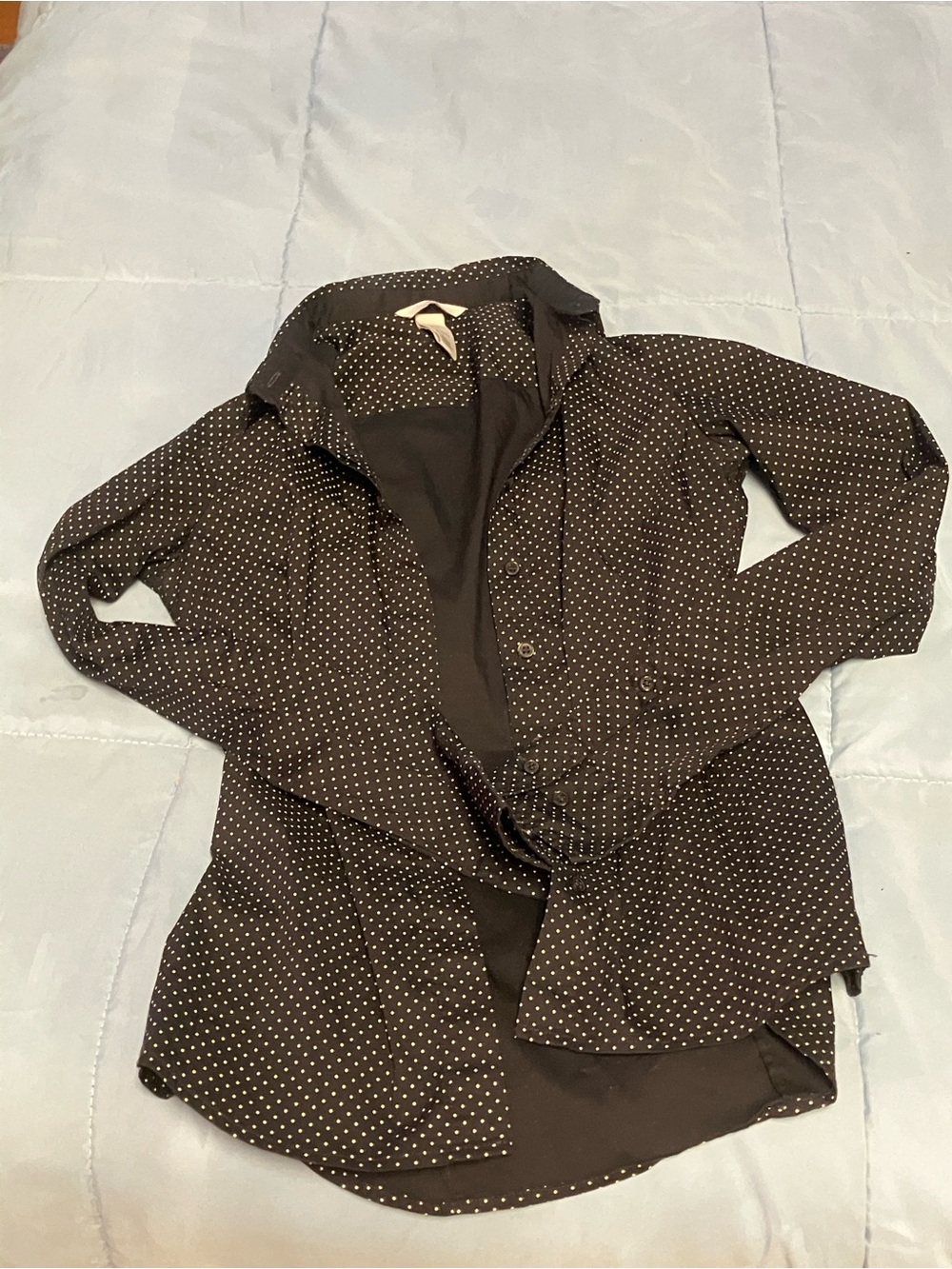 H&M Black Shirt with White Polka Dots